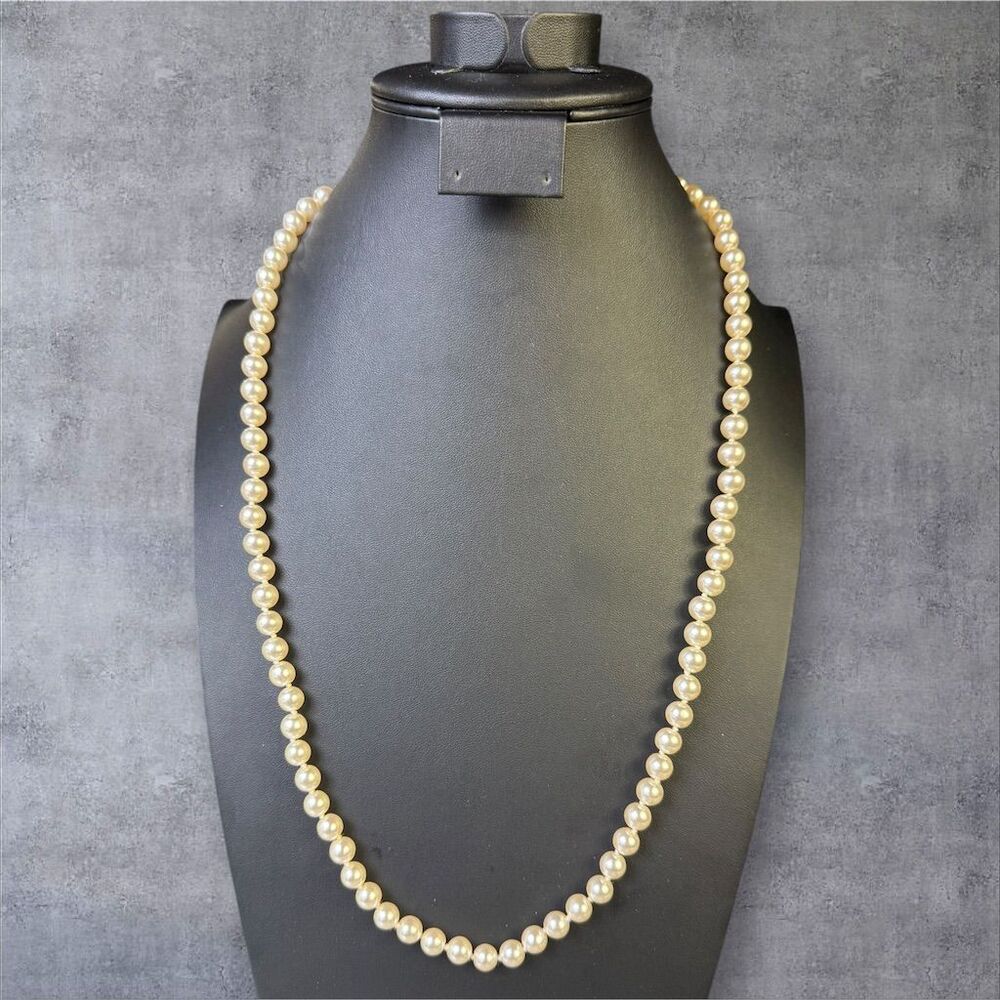 324. Vintage Cream Faux Pearls Beaded Necklace Women's Jewelry